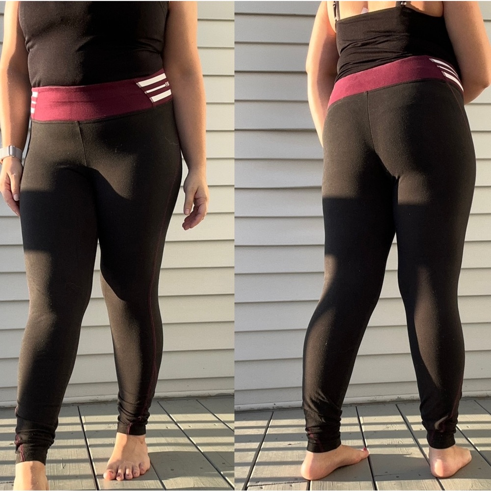 Victoria's Secret PINK | Black & Maroon Hidden Pocket Yoga Pants  | Size Medium